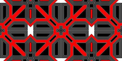 Red Black Seamless Techno Lines Pattern. Futuristic Geometry Background. Laser Technical Design Texture. photo