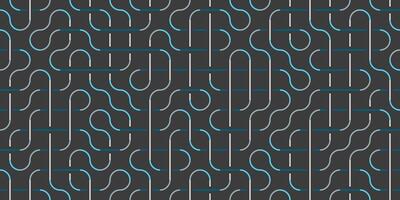 Blue Seamless Swirl Lines on Grey Background. Elegant Modern Stripe Pathway Texture. Labyrinth Line Backdrop. photo