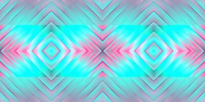 Sky Blue Pink Seamless Psy Pattern Background. Bright Surrealism Texture. Fractal Geometric Backdrop. photo