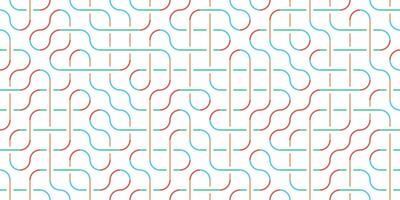Colored Seamless Swirl Lines on White Background. Modern Stripe Pathway Texture. Labyrinth Line Backdrop. photo