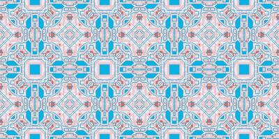 Blue Rose Seamless Techno Lines Pattern. Futuristic Geometry Background. Laser Technical Design Texture. photo