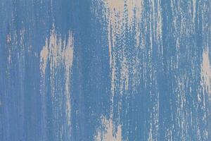 White on Blue Painted Wall Texture. Brush Strokes. photo