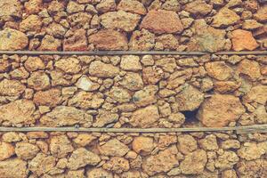 House of shell rock masonry cobblestones layers wall texture. Coquina surface background. photo