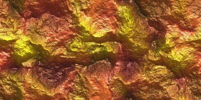 Gold Bronze Painted Cliff Glows Texture. Metallic Ore Sparkles Backdrop. Shine Stone Mineral Surface. Metal Paint Rock Shining Background. photo