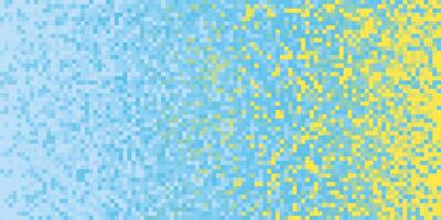 Sky Blue Yellow Pixilated Gradient Background. Mosaic Pixel Art Texture. Horizontal Pixel Gradient Backdrop. photo
