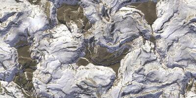 Snow hills field landform from above view backdrop. Landscape topography top view texture. 3D geography mountain district map atop background. photo