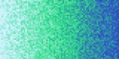 Deep Sea Green Blue Seamless Pixilated Gradient Background. Mosaic Pixel Art Texture. Horizontal Pixel Gradient Backdrop. photo