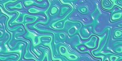 Creamy green blue bent flower gel surface. Liquid curves motion background. Fluid twist dynamic cream texture. Flowing colored abstract design backdrop. photo