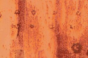 Rusty Stains on Old Paint Wall Texture. Corroded Surface. Scratc photo