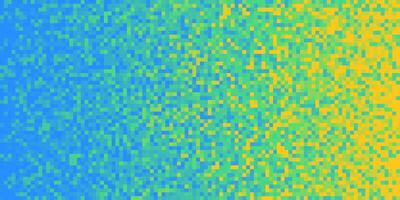 Blue Lime Yellow Seamless Pixilated Gradient Background. Mosaic Pixel Art Texture. Horizontal Pixel Gradient Backdrop. photo