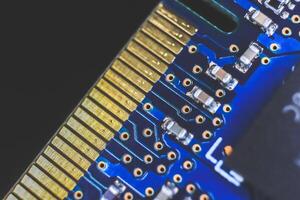 Microchip Macro Closeup Background. photo