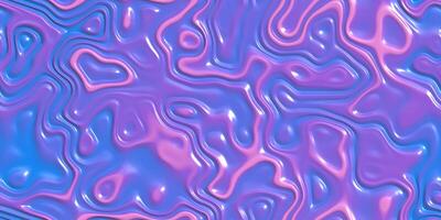 Liquid blue pink purple curves motion background. Fluid twist dynamic cream texture. Flowing colored abstract design backdrop. Creamy bent flower gel surface. photo