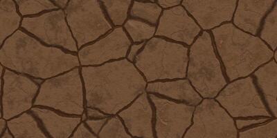 Brown ecology terrain backdrop. Summer desert cracks surface. Hot grunge weather climate pattern. Cracked ground texture. Dry land background. photo