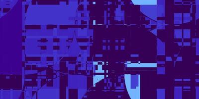 Purple Blue Glitch Art Backdrop. Distorted Geometric Surface. Abstract grunge pattern. Distortion Screen Texture. Colorful Noise Background. photo