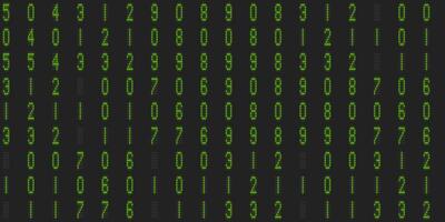 Green numeral tech design backdrop. Abstract display digit pattern. Electronic Numbers Background. Cyberspace texture. Numeric binary creative surface. photo