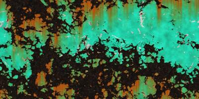 Turquoise green corroded dirty steel sheet. Metal texture. Grunge rusty metallic background. Painted wall backdrop. photo