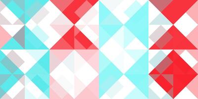 Geometric background pattern. Red aquamarine white. Seamless different normal shapes colored geometric minimal design. photo