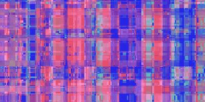 Pink Blue Tartan Textile Colorful Noise Background. Glitch Art Backdrop. Distorted Geometric Surface. Abstract grunge pattern. Distortion Screen Texture. photo