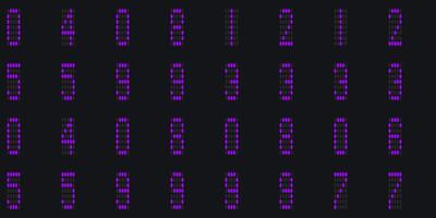 Purple big electronic Numbers Background. Cyberspace texture. Numeric binary creative surface. Numeral tech design backdrop. Abstract display digit pattern. photo