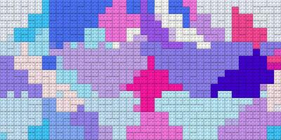 Blue violet pink happy creative child puzzle surface design. Plastic building blocks background. Toy bricks texture. Colored plastic pieces backdrop. Colorful brick block toys pattern. Like Lego. photo