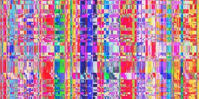 Multicolor Ribbed Metallic Distorted Geometric Surface. Abstract grunge pattern. Distortion Screen Texture. Colorful Noise Background. Glitch Art Backdrop. photo