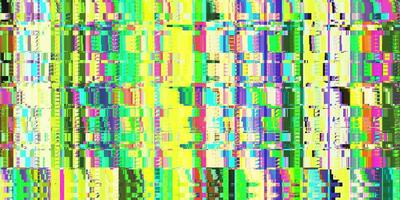 Green Yellow Ribbed Metallic Abstract Grunge Pattern. Distortion Screen Texture. Colorful Noise Background. Glitch Art Backdrop. Distorted Geometric Surface. photo