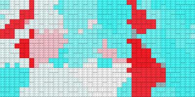 Blue red white pink toy bricks texture. Colored plastic pieces backdrop. Colorful brick block toys pattern. Happy creative child puzzle surface design. Plastic building blocks background. Like Lego. photo