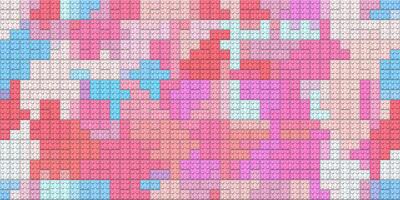 Pink violet blue toy bricks texture. Colored plastic pieces backdrop. Colorful brick block toys pattern. Happy creative child puzzle surface design. Plastic building blocks background. Like Lego. photo