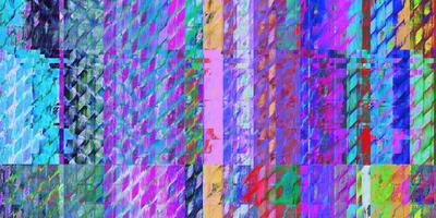 Multicolor Deep Aqua Cross Weave Distorted Geometric Surface. Abstract grunge pattern. Distortion Screen Texture. Colorful Noise Background. Glitch Art Backdrop. photo
