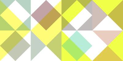 Geometric background pattern. Yellow scarlet brown mint green. Seamless different flat even color shapes minimal design. photo