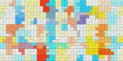 Blue orange white colored plastic pieces backdrop. Colorful brick block toys pattern. Happy creative child puzzle surface design. Plastic building blocks background. Toy bricks texture. Like Lego. photo