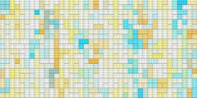 Yellow blue white toy bricks texture. Colored plastic pieces backdrop. Colorful brick block toys pattern. Happy creative child puzzle surface design. Plastic building blocks background. Like Lego. photo