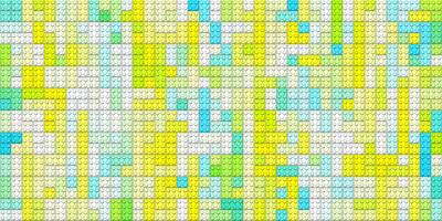 Yellow blue colorful brick block toys pattern. Happy creative child puzzle surface design. Plastic building blocks background. Toy bricks texture. Colored plastic pieces backdrop. Like Lego. photo