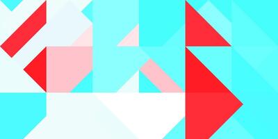 Geometric background pattern. Sky blue pink red. Seamless rambling regular figures multicolor geometric minimal design. photo