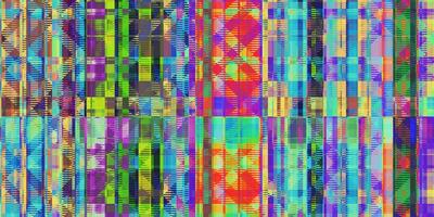 Multicolor Checkered Rhombuses Glitch Art Backdrop. Distorted Geometric Surface. Abstract grunge pattern. Distortion Screen Texture. Colorful Noise Background. photo