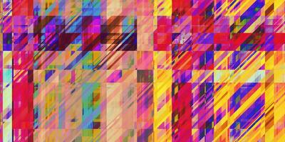 Multicolor Inclined Stripes Geometrical Abstract Grunge Pattern. Distortion Screen Texture. Colorful Noise Background. Glitch Art Backdrop. Distorted Geometric Surface. photo
