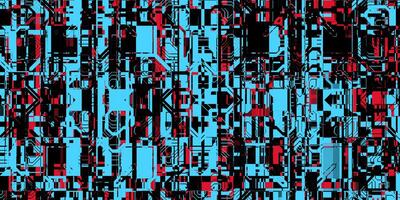 Black Red Blue Techno Lines Glitch Art Backdrop. Distorted Geometric Surface. Abstract grunge pattern. Distortion Screen Texture. Colorful Noise Background. photo