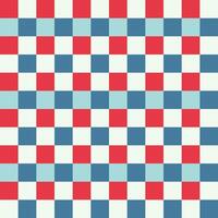 Red Blue White Seamless French Checkered Pattern. Colorful Fabric Check Pattern Background. Classic Checker Pattern Design Texture. photo
