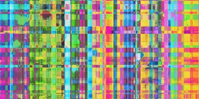 Multicolor Hi-tech Microscheme Abstract Grunge Pattern. Distortion Screen Texture. Colorful Noise Background. Glitch Art Backdrop. Distorted Geometric Surface. photo