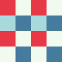 Red Blue White Large Seamless French Checkered Pattern. Big Colorful Fabric Check Pattern Background. Classic Checker Pattern Design Texture. photo