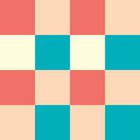 Red Beige Yellow Blue Large Seamless French Checkered Pattern. Big Colorful Fabric Check Pattern Background. Classic Checker Pattern Design Texture. photo