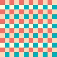 Red Beige Yellow Blue Seamless French Checkered Pattern. Colorful Fabric Check Pattern Background. Classic Checker Pattern Design Texture. photo