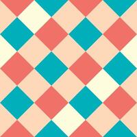 Red Beige Yellow Blue Large Diagonal Seamless French Checkered Pattern. Big Inclined Colorful Fabric Check Pattern Background. 45 degrees Classic Checker Pattern Design Texture. photo