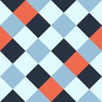 Black Orange Gray Blue Large Diagonal Seamless French Checkered Pattern. Inclined Big Colorful Fabric Check Pattern Background. 45 degrees Classic Checker Pattern Design Texture. photo