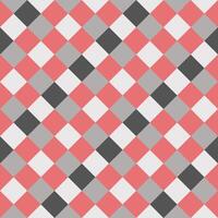 Red Gray White Large Diagonal Seamless French Checkered Pattern. Big Inclined Colorful Fabric Check Pattern Background. 45 degrees Classic Checker Pattern Design Texture. photo