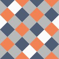 White Gray Orange Large Seamless Diagonal French Checkered Pattern. Big Inclined Colorful Fabric Check Pattern Background. 45 degrees Classic Checker Pattern Design Texture. photo