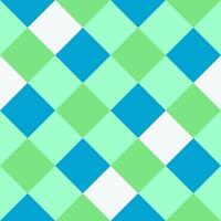 White Blue Green Lime Large Diagonal Seamless French Checkered Pattern. Big Inclined Colorful Fabric Check Pattern Background. 45 degrees Classic Checker Pattern Design Texture. photo