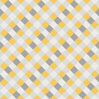 Yellow Gray White Seamless Diagonal French Checkered Pattern. Inclined Colorful Fabric Check Pattern Background. 45 degrees Classic Checker Pattern Design Texture. photo