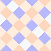 Lilac White Peach Large Diagonal Seamless French Checkered Pattern. Big Inclined Colorful Fabric Check Pattern Background. 45 degrees Classic Checker Pattern Design Texture. photo