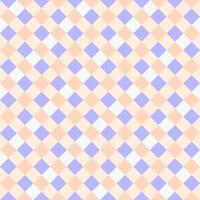 Lilac White Peach Seamless Diagonal French Checkered Pattern. Inclined Colorful Fabric Check Pattern Background. 45 degrees Classic Checker Pattern Design Texture. photo